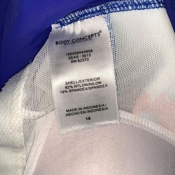 Body Concepts Floral Print One-Piece Swimsuit Size 18 Nylon & Spandex Womens Swi - Picture 2 of 7